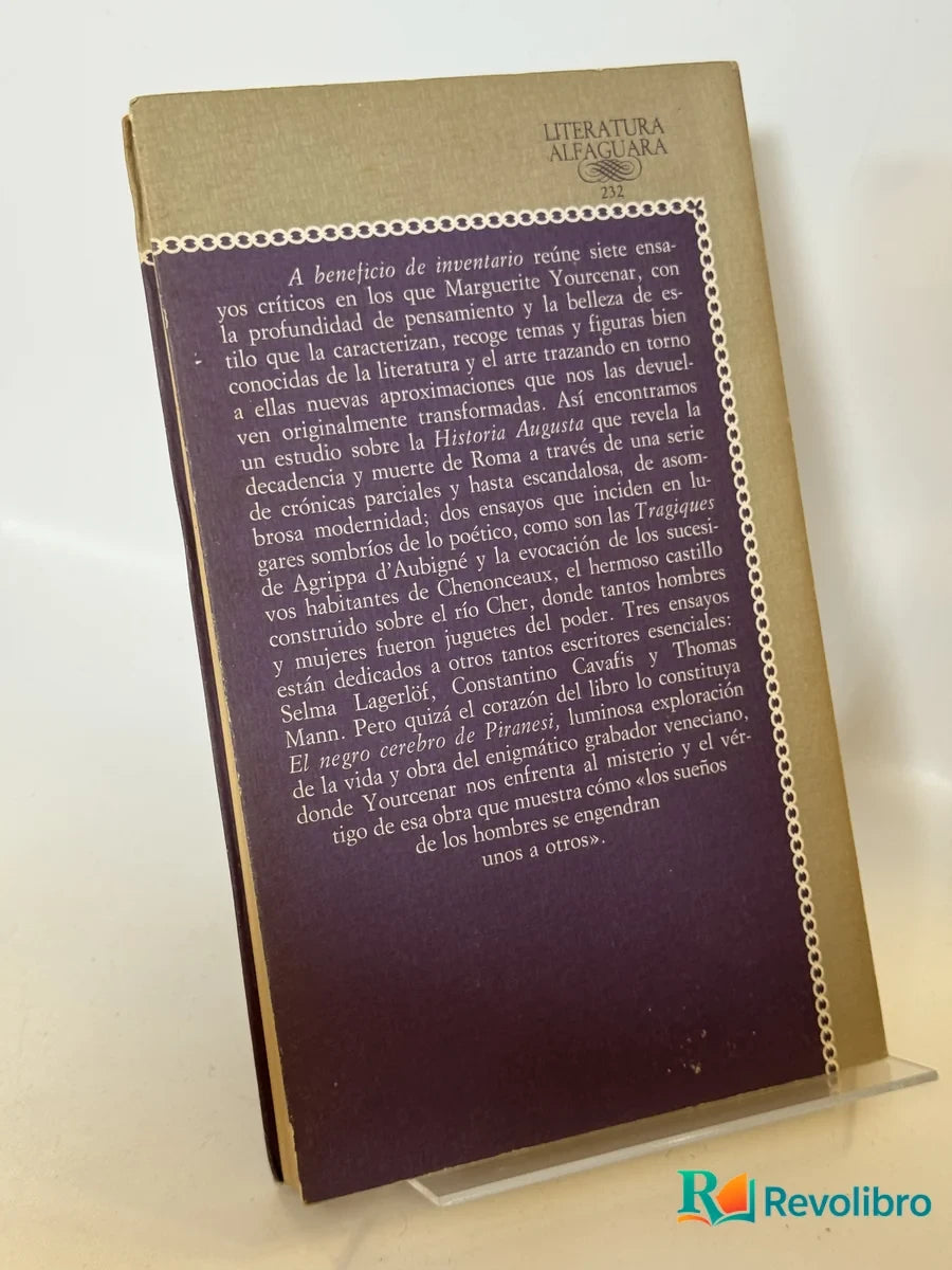 Foto 2 de A beneficio de inventario de Marguerite Yourcenar, libro de segunda mano