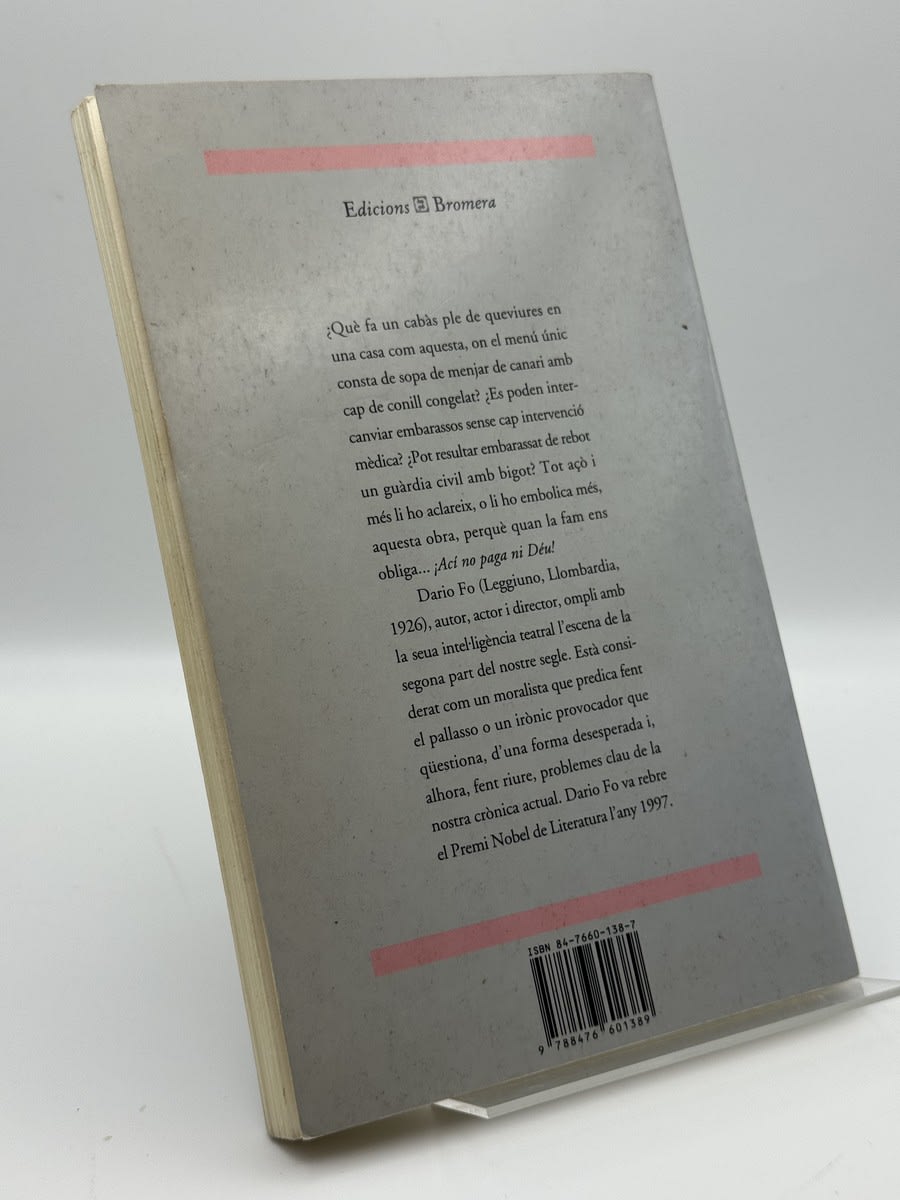 Foto 2 de ¡Ací no paga ni Déu! - Dario Fo de Dario Fo, libro de segunda mano