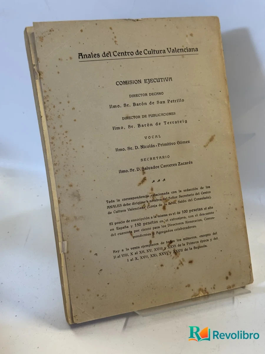 Foto 3 de Anales del Centro de Cultura Valenciana de D. Vicente Genovés Amorós, libro de segunda mano