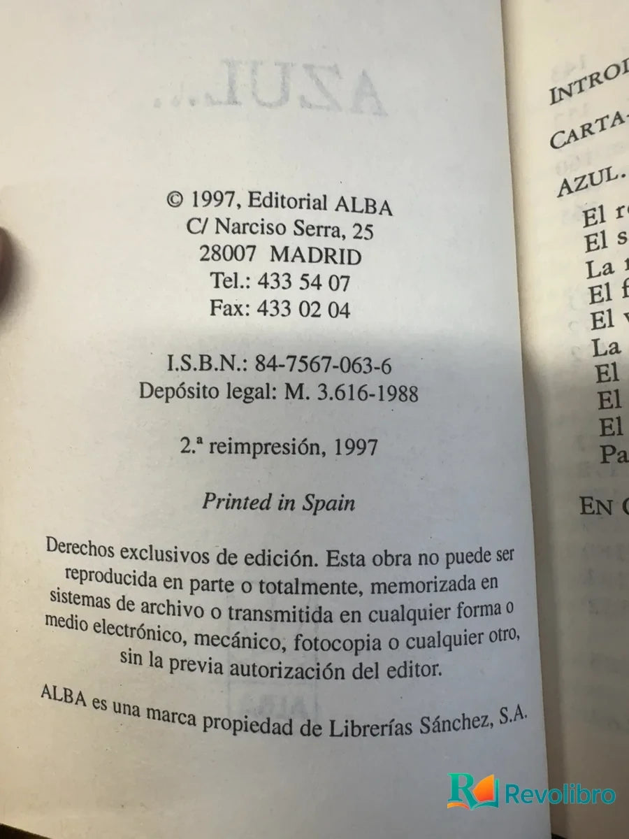 Foto 4 de Azul de Rubén Darío, libro de segunda mano