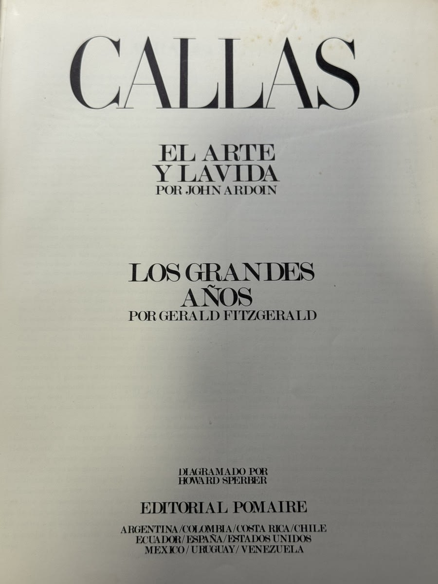Foto 4 de Callas - John Ardoin, Gerald Fitzgerald de John Ardoin, libro de segunda mano