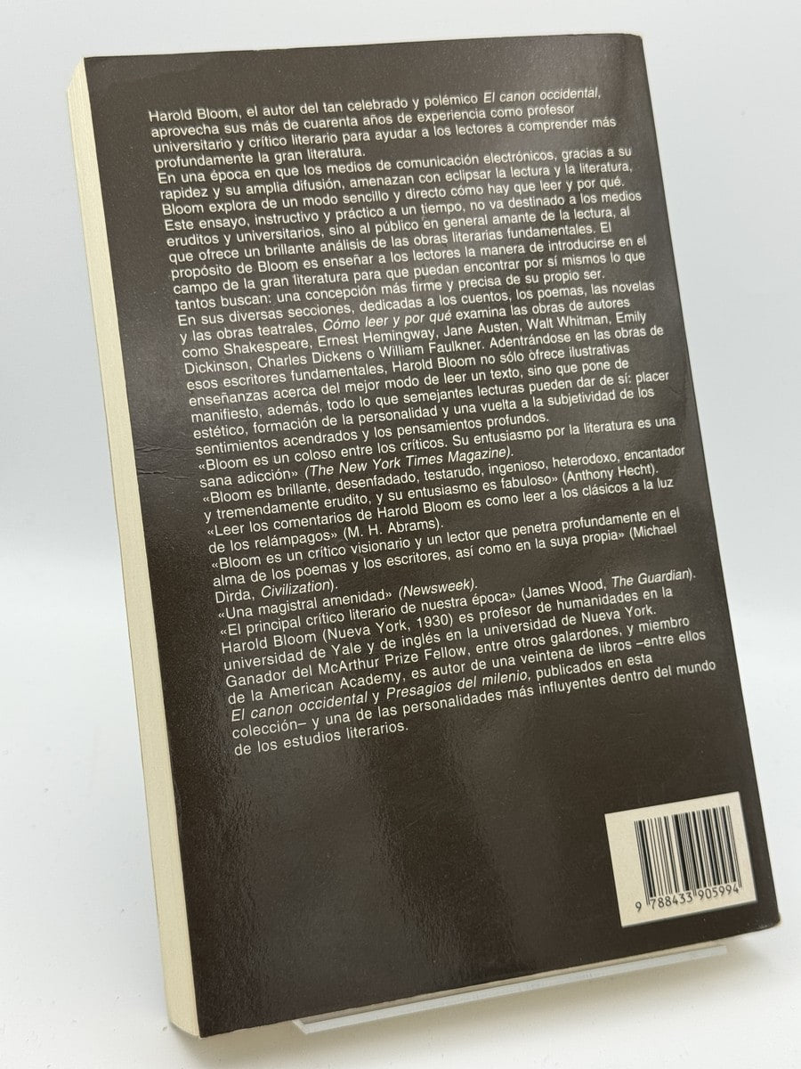 Foto 2 de Cómo leer y por qué de Harold Bloom, libro de segunda mano