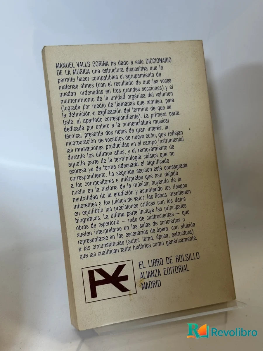 Foto 2 de Diccionario de la música de Manuel Valls Borina, libro de segunda mano