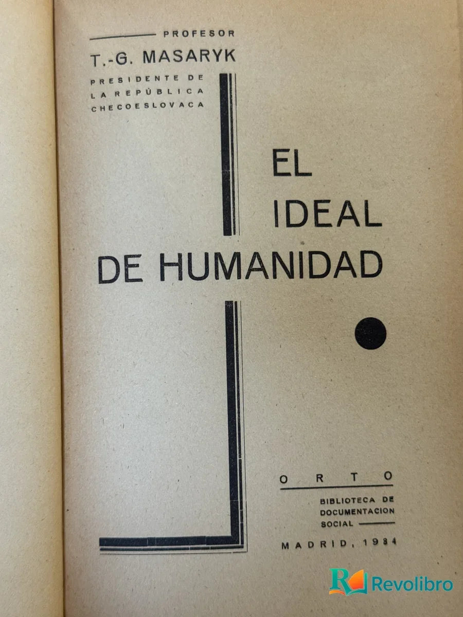 Foto 2 de El Ideal de Humanidad de T.g. Masaryk, libro de segunda mano