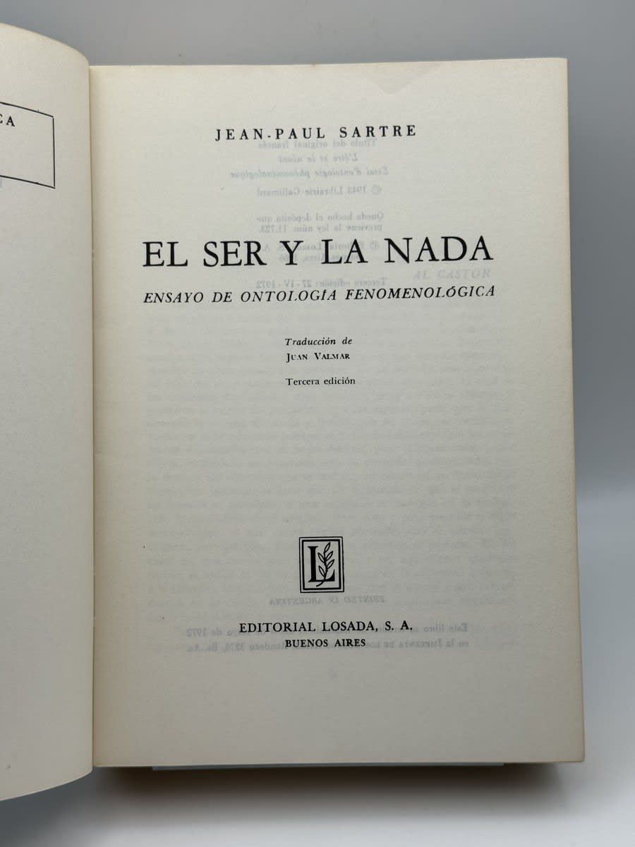 Foto 3 de El ser y la nada - Jean-Paul Sartre de Jean-Paul Sartre, libro de segunda mano