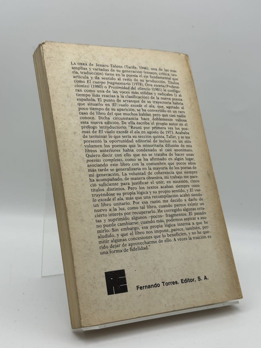 Foto 2 de El vuelo excede el ala (1962-1973) de Jenaro Talens, libro de segunda mano