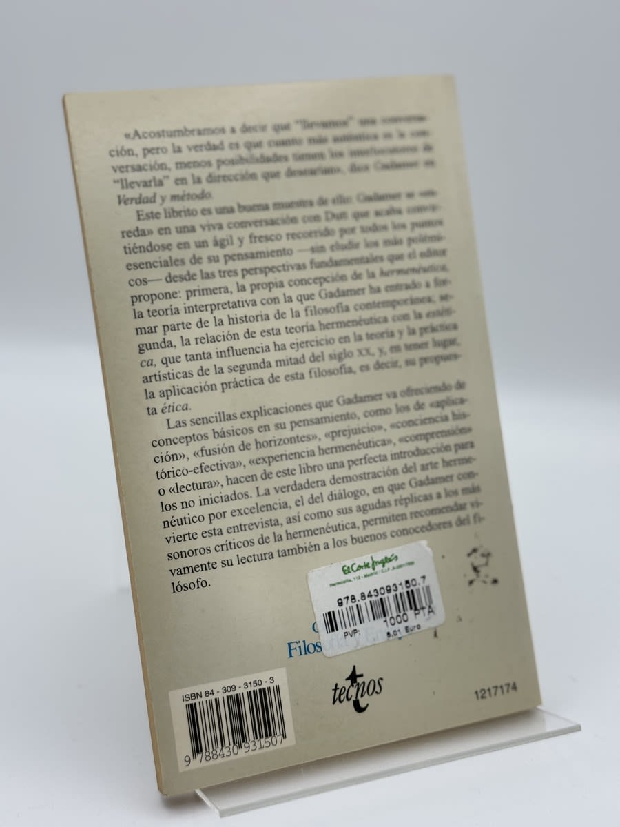 Foto 2 de En Conversacion Con Hans-Georg Gadamer de Carsten Dutt, libro de segunda mano