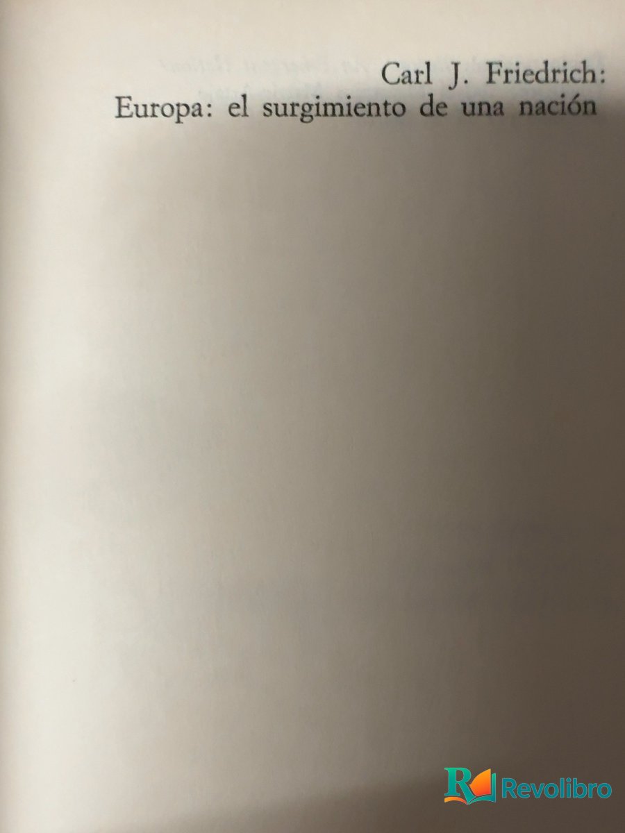 Foto 4 de Europa - 1ª edición de Carl Joachim Friedrich, libro de segunda mano