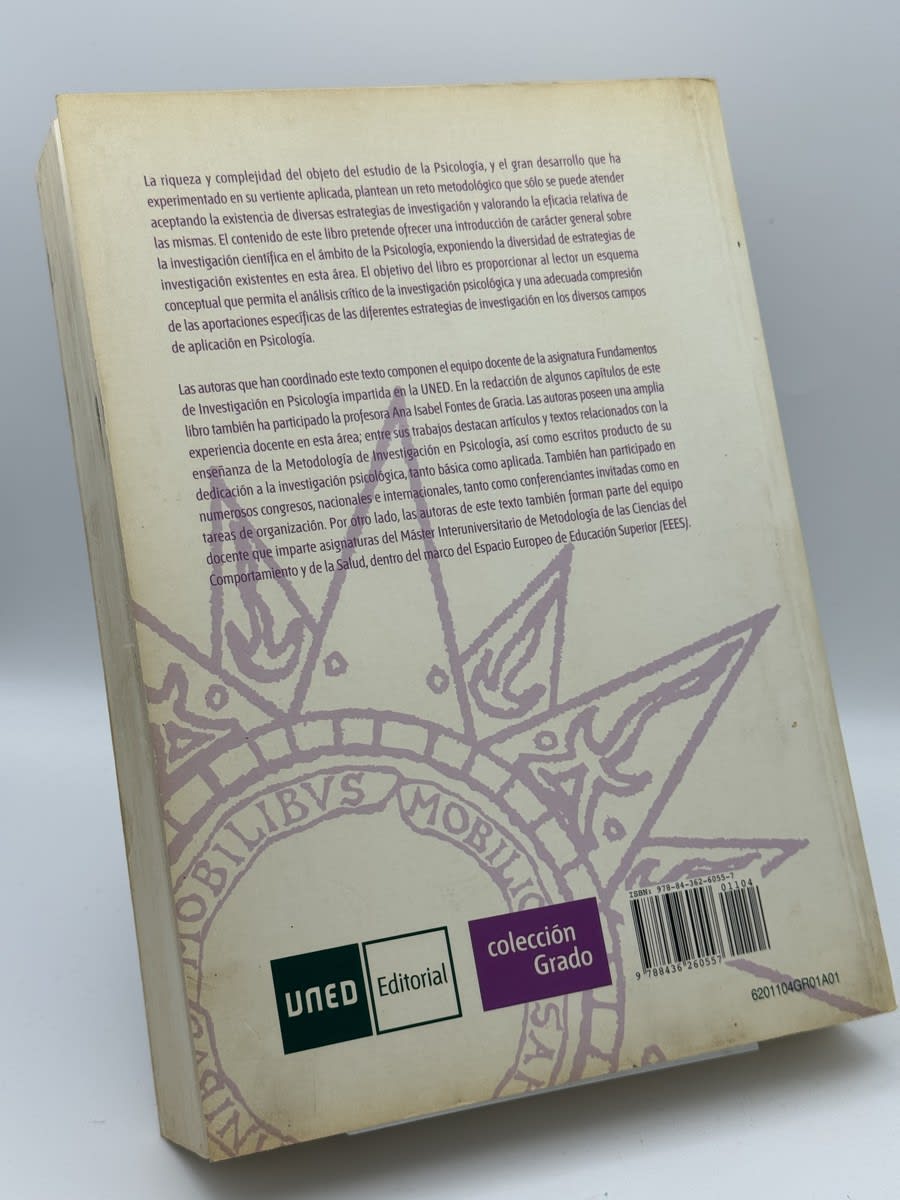 Foto 2 de Fundamentos de investigación en psicología de Sofía Fontes de Gracia, libro de segunda mano