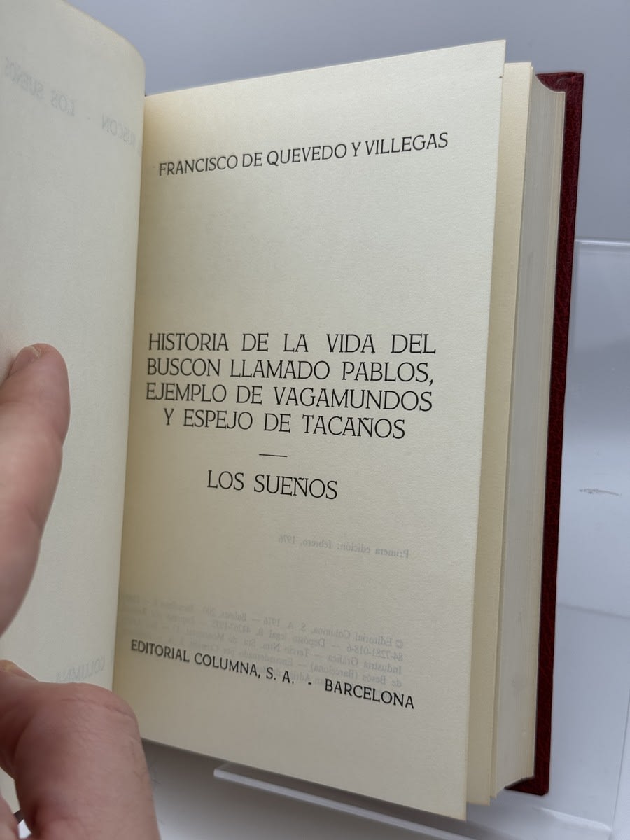 Foto 3 de Historia de la vida del Buscón llamado Pablos, ejemplo de vagamundos y espejo de tacaños ; Los sueños de Francisco de Quevedo, libro de segunda mano