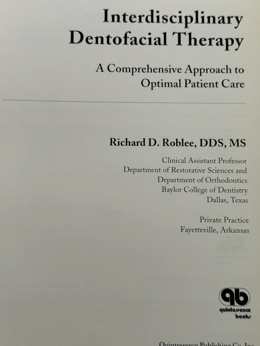 Foto 2 de Interdisciplinary Dentofacial Therapy - Richard David Roblee de Richard David Roblee, libro de segunda mano