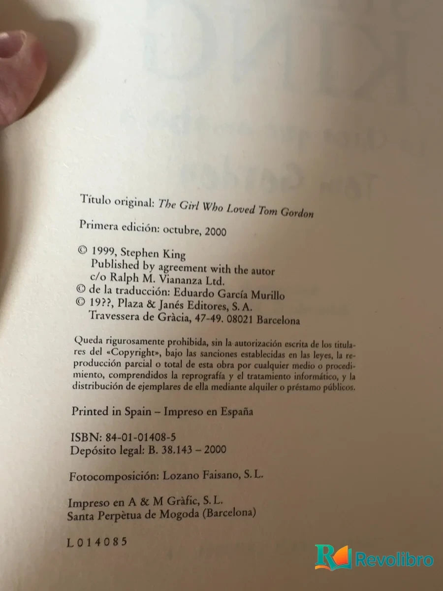Foto 3 de La chica que amaba a Tom Gordon - 1ª edición de Stephen King, libro de segunda mano