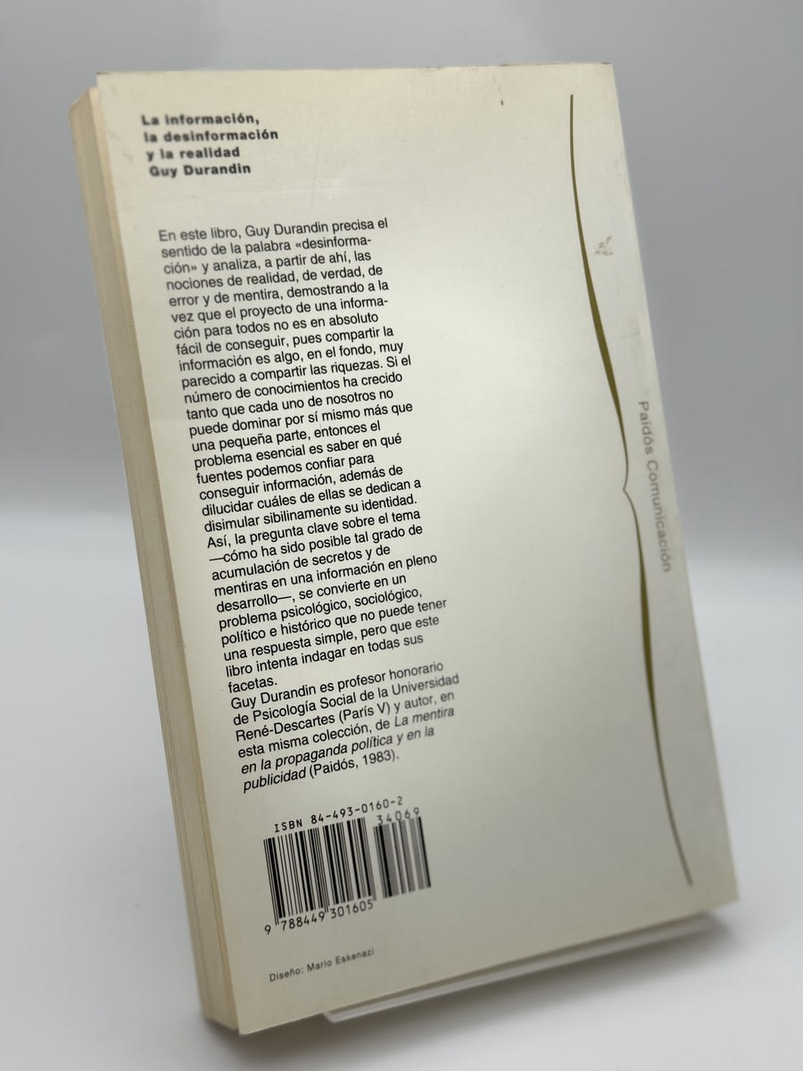Foto 2 de LA Informacion, LA Desinformacion Y LA Realidad de G. Durandin, libro de segunda mano