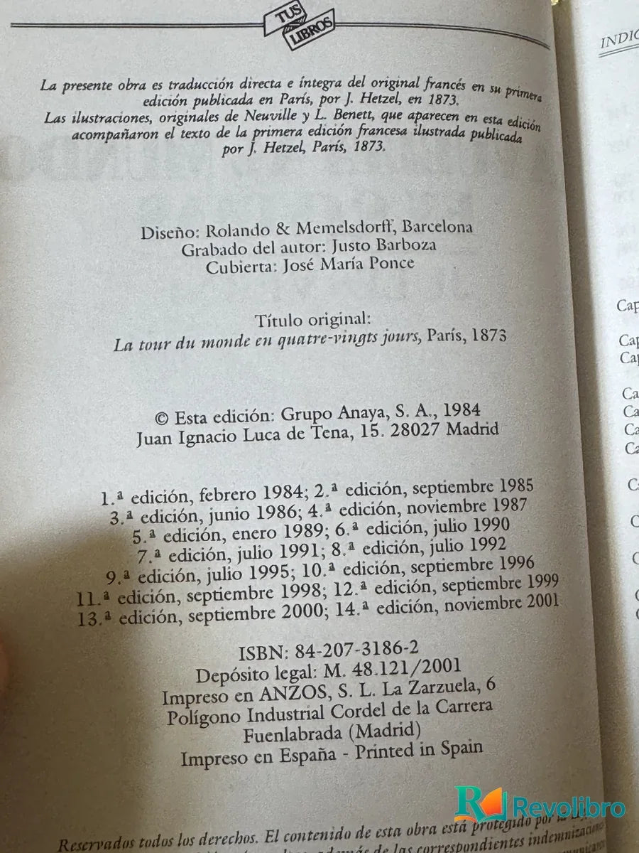 Foto 2 de La Vuelta al Mundo en 80 Dias de Jules Verne, libro de segunda mano