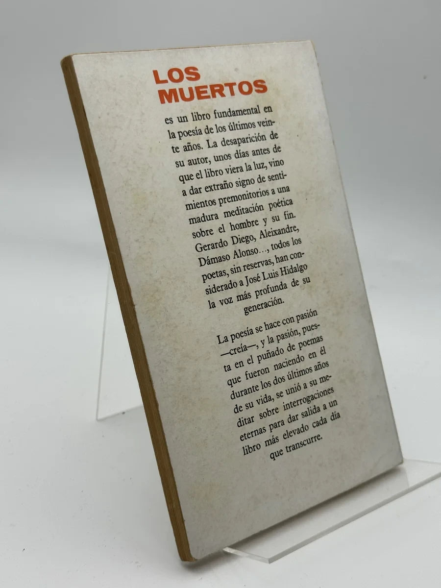 Foto 3 de Los Muertos de Jose Luis Hidalgo, libro de segunda mano