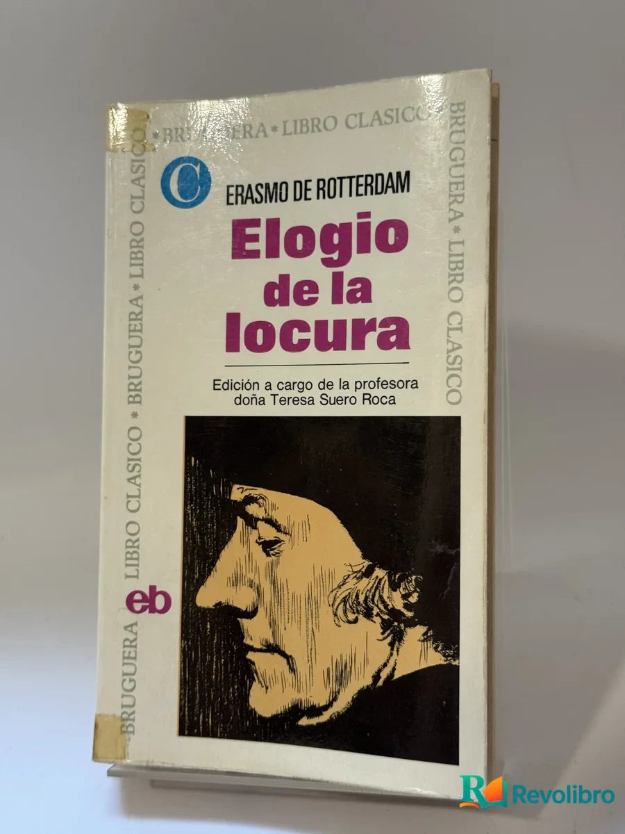 Portada de Elogio de la locura de Erasmo de Rotterdam, libro de segunda mano