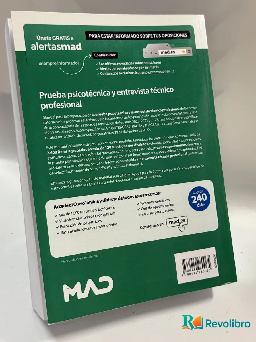 Foto 2 de Prueba psicotécnica y entrevista técnico profesional de GrupoTragsa, libro de segunda mano
