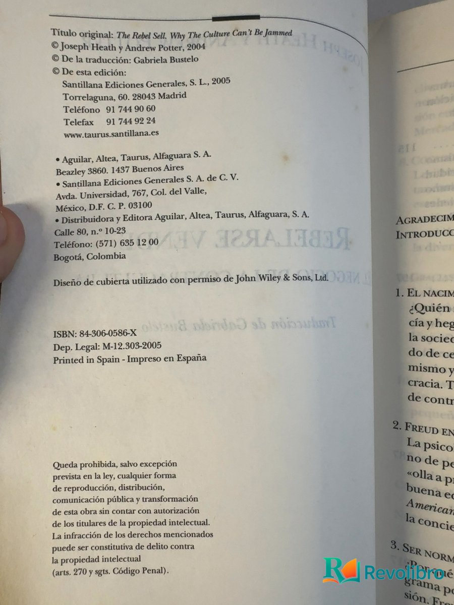 Foto 3 de Rebelarse vende - 1ª edición de Joseph Heath, libro de segunda mano