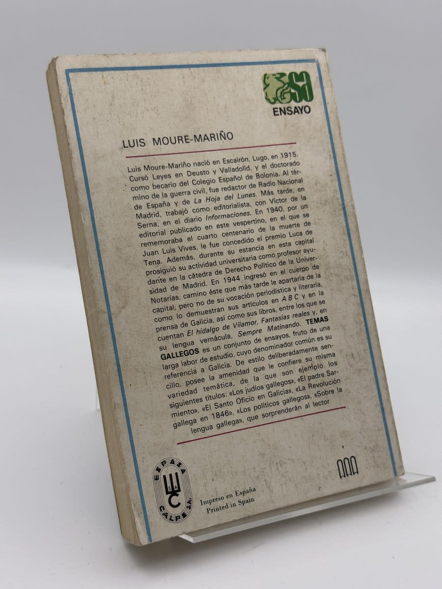 Foto 2 de Temas gallegos de Luis Moure-Mariño, libro de segunda mano