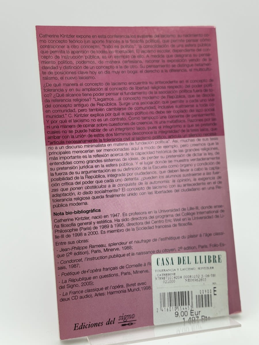 Foto 2 de Tolerancia Y Laicismo de Catherine Kintzler, libro de segunda mano