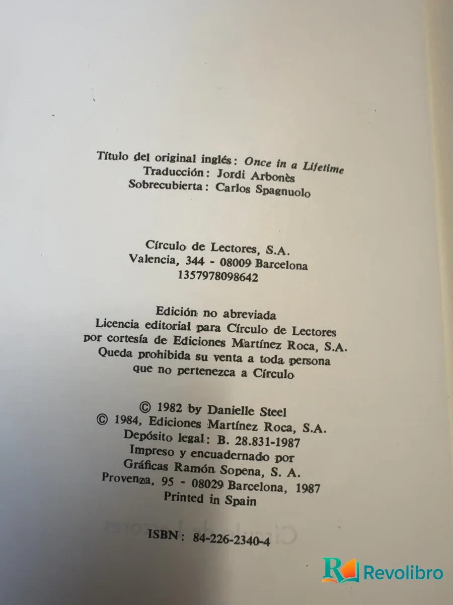 Foto 3 de Una vez en la vida de Danielle Steel, libro de segunda mano