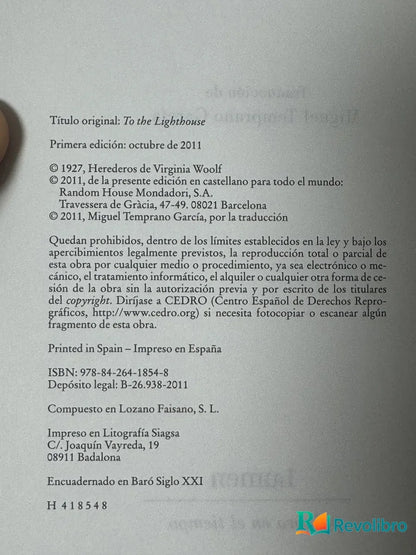Foto 2 de Al faro de Virginia Woolf, libro de segunda mano