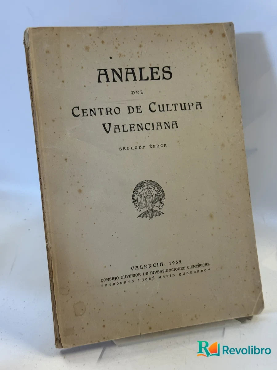 Portada de Anales del Centro de Cultura Valenciana de D. Vicente Genovés Amorós, libro de segunda mano
