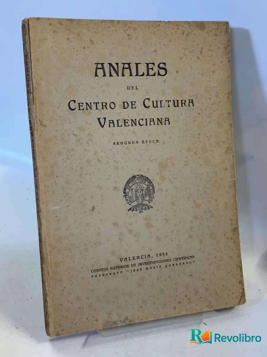 Portada de Anales del Centro de Cultura Valenciana de D. Vicente Genovés Amorós, libro de segunda mano