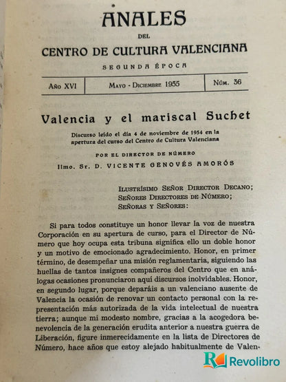 Foto 2 de Anales del Centro de Cultura Valenciana de D. Vicente Genovés Amorós, libro de segunda mano