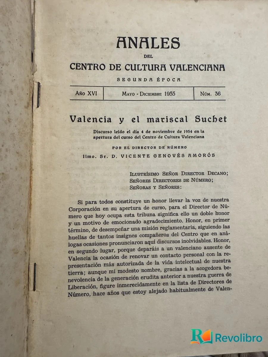 Foto 2 de Anales del Centro de Cultura Valenciana de D. Vicente Genovés Amorós, libro de segunda mano