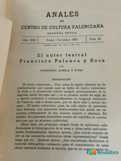 Foto 2 de Anales del Centro de Cultura Valenciana de Francisco Almela y Vives, libro de segunda mano