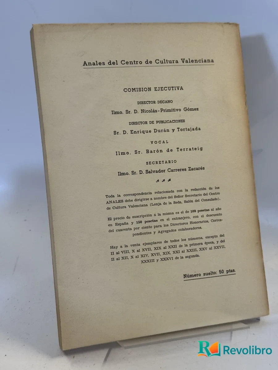 Foto 4 de Anales del Centro de Cultura Valenciana de Francisco Almela y Vives, libro de segunda mano