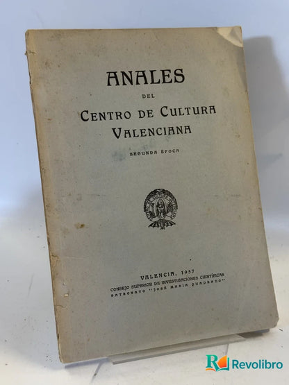 Portada de Anales del Centro de Cultura Valenciana de Ilmo. Sr. D. Salvador Roda Soriano, libro de segunda mano