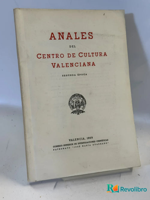 Portada de Anales del Centro de Cultura Valenciana de M. Sanchis Guarner, libro de segunda mano