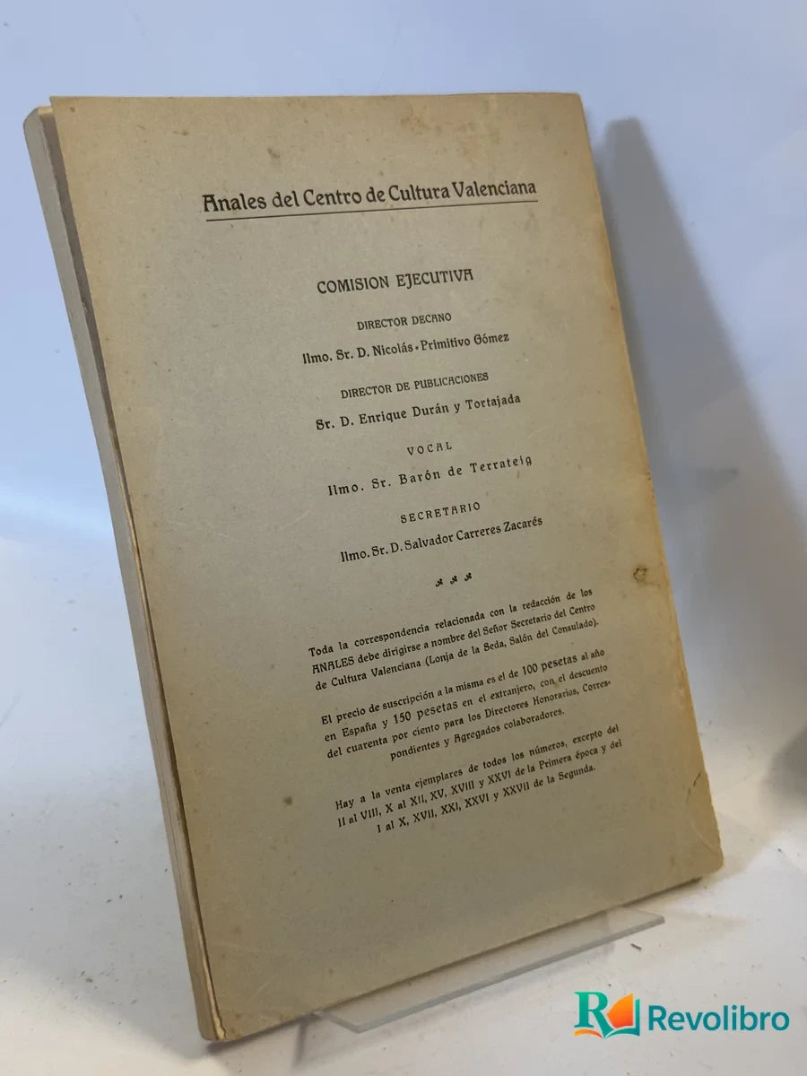 Foto 3 de Anales del Centro de Cultura Valenciana de Consejo Superior de Instrucción Científica, libro de segunda mano