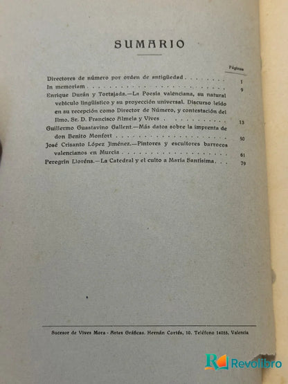 Foto 4 de Anales del Centro de Cultura Valenciana de Consejo Superior de Instrucción Científica, libro de segunda mano