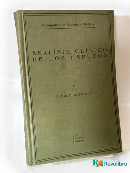 Portada de Análisis clínico de los esputos de Remigio Dargallo, libro de segunda mano