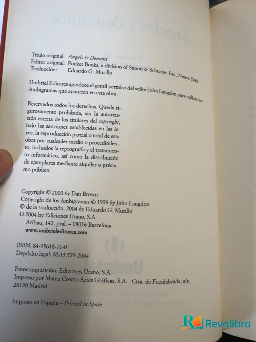 Foto 3 de Ángeles y demonios de Dan Brown, libro de segunda mano