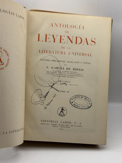Antología de leyendas 2 tomos de V. García de Diego | Segunda mano - Foto 4