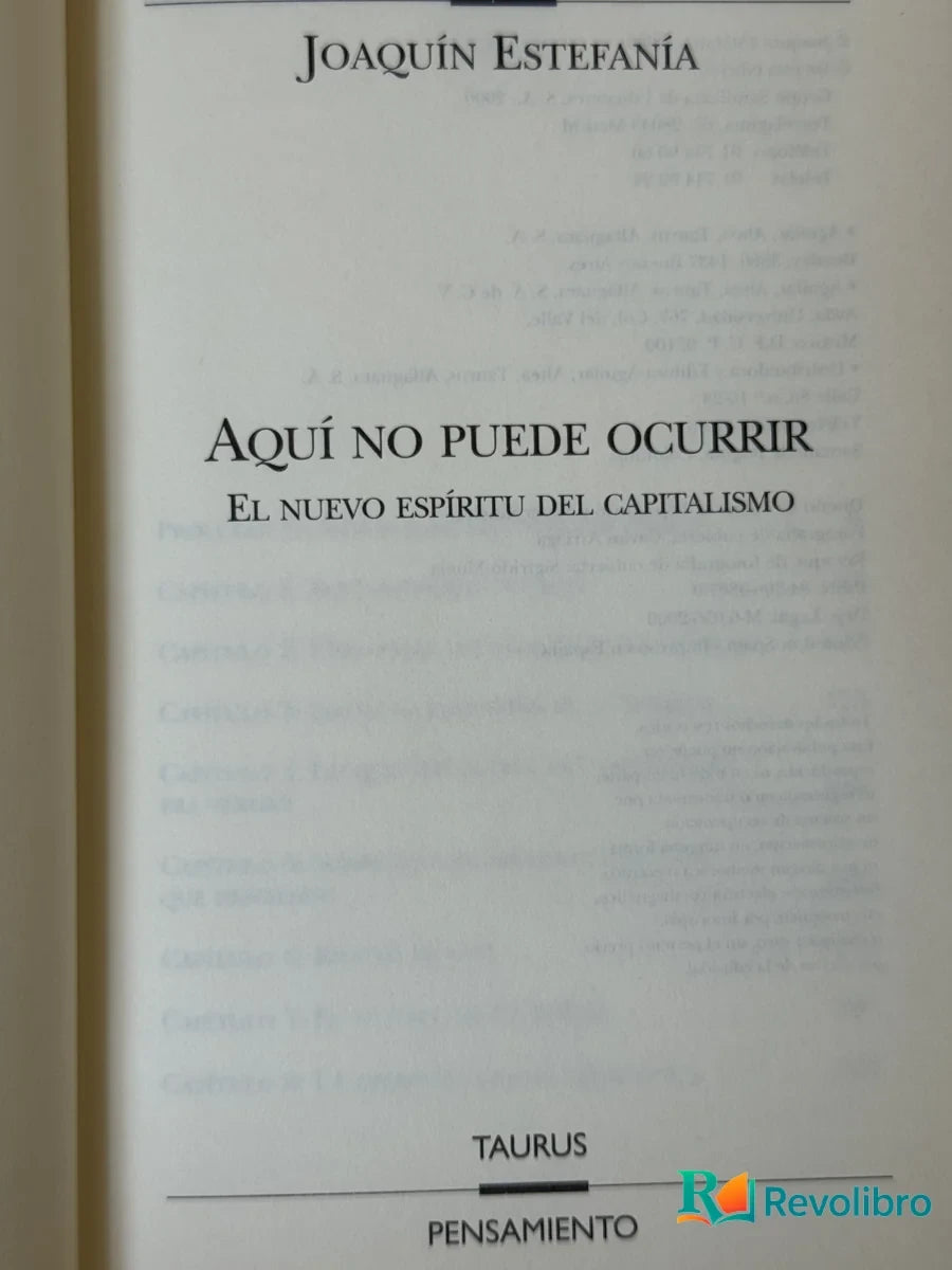 Foto 3 de Aquí no puede ocurrir de Joaquín Estefanía, libro de segunda mano
