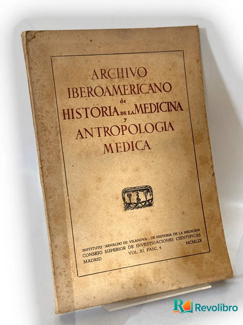 Portada de Archivo iberoamericano de historia de la medicina y antropología médica de Consejo Superior de Investigaciones Científicas, libro de segunda mano