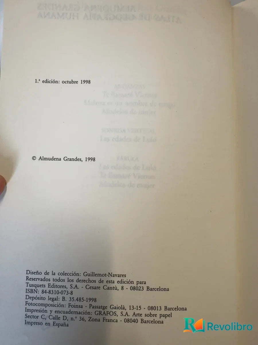 Foto 3 de Atlas de Geografía Humana - 1ª edición de Almudena Grandes, libro de segunda mano