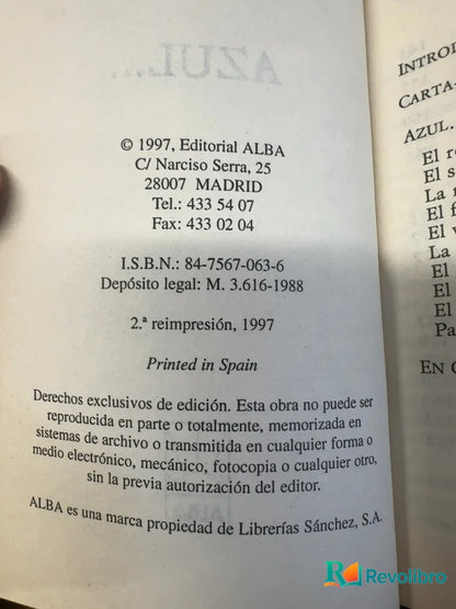 Foto 4 de Azul de Rubén Darío, libro de segunda mano