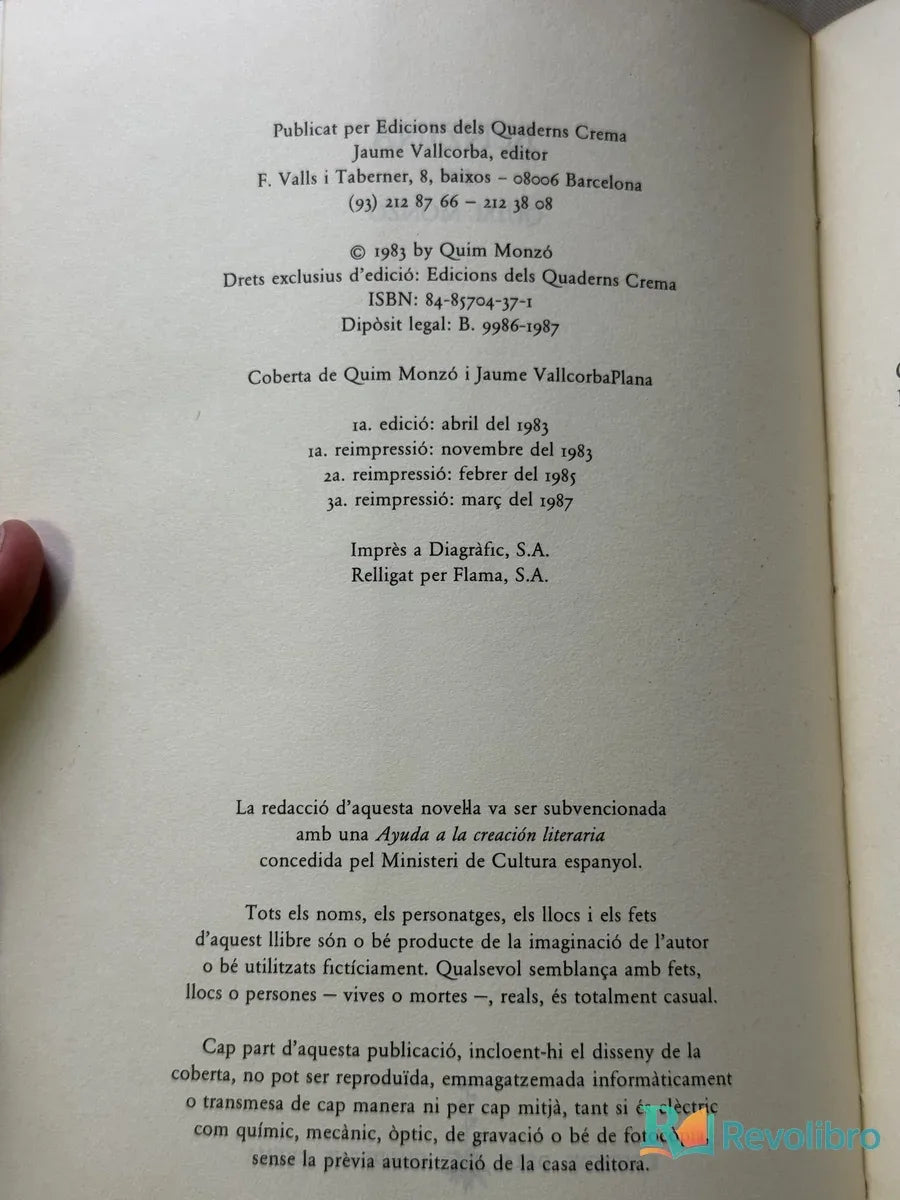Foto 2 de Benzina de Quim Monzó, libro de segunda mano