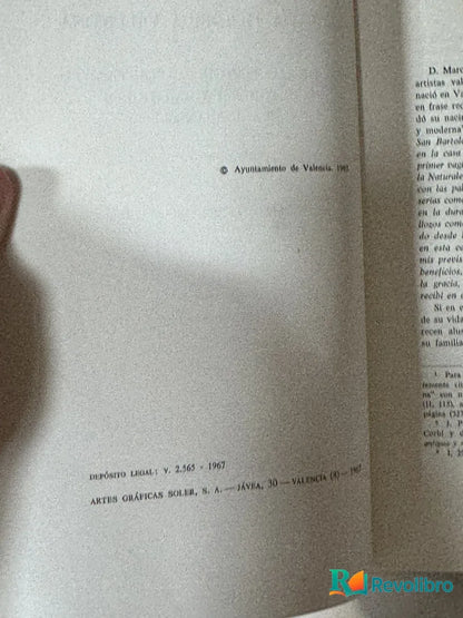 Foto 2 de Biografía Pictórica Valentina o Vida de los Pintores, Arquitectos, Escultores y Grabadores Valencianos de Dr. D. Marcos Antonio de Orellana, libro de segunda mano