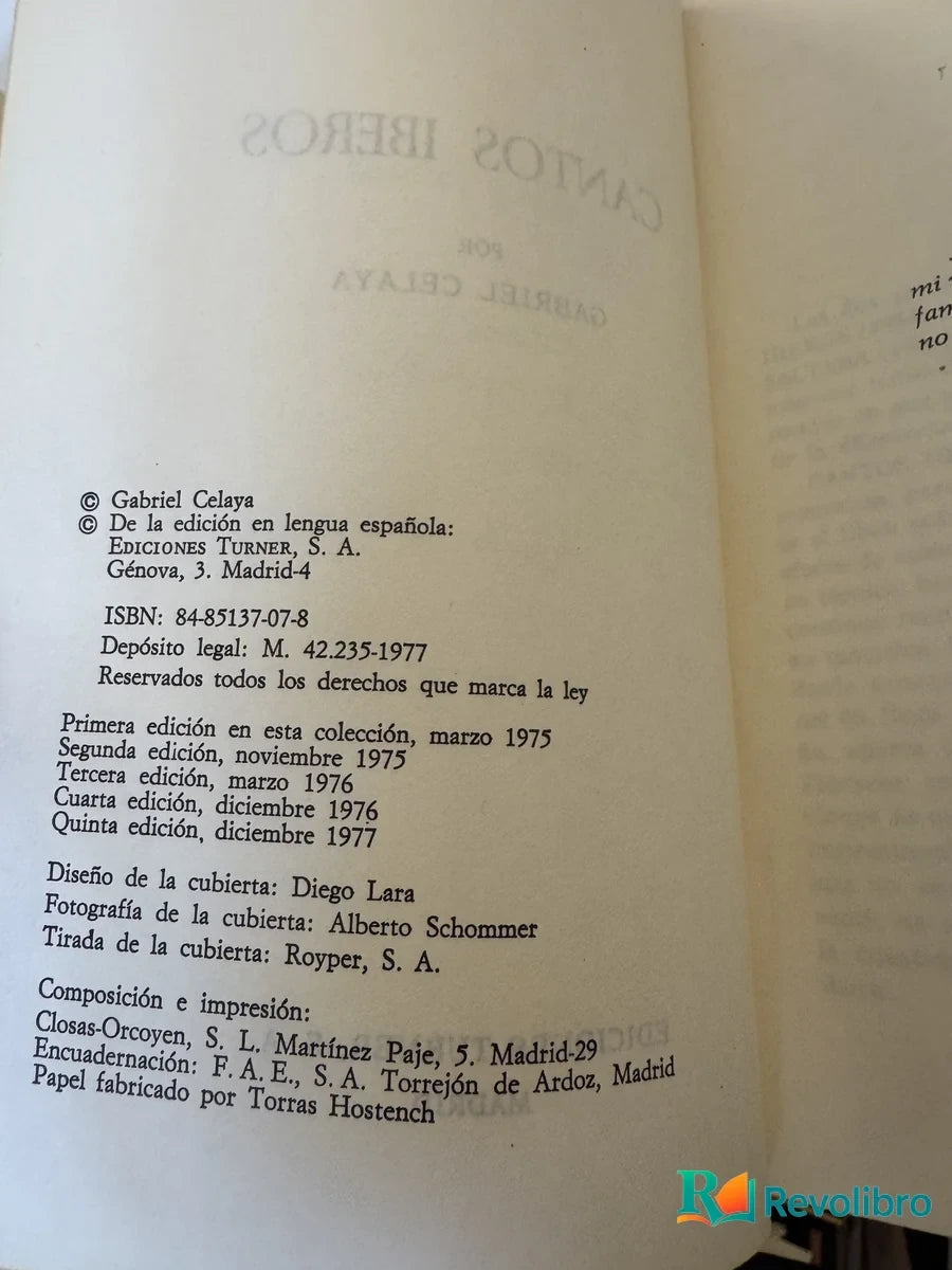 Foto 2 de Cantos Iberos de Gabriel Celaya, libro de segunda mano