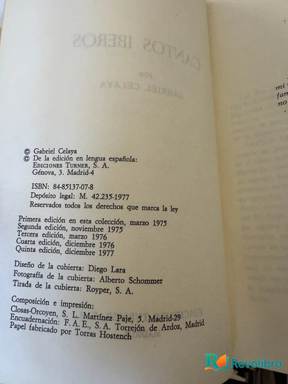 Foto 2 de Cantos Iberos de Gabriel Celaya, libro de segunda mano
