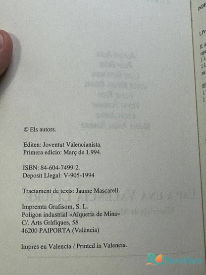 Foto 2 de Cap a una Valencia Lliure de Joventut Valencià, libro de segunda mano