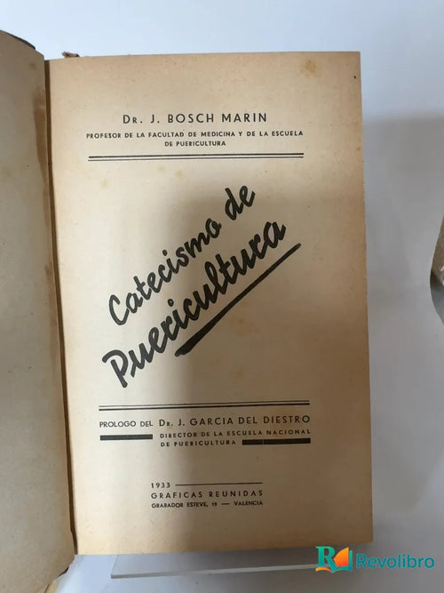 Portada de Catecismo de puericultura de J. Bosch Marín, libro de segunda mano
