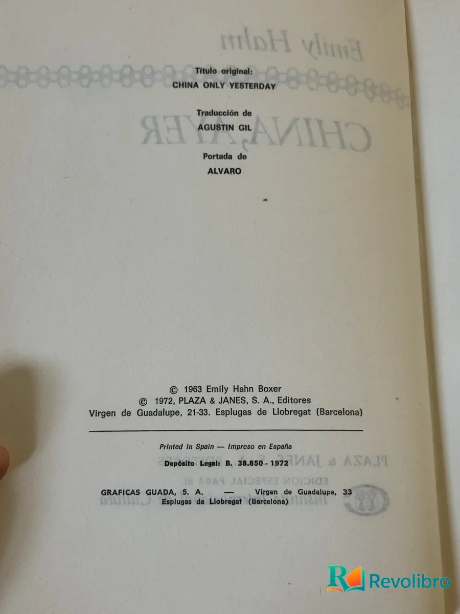 Foto 2 de China, Ayer de Emily Hahn, libro de segunda mano